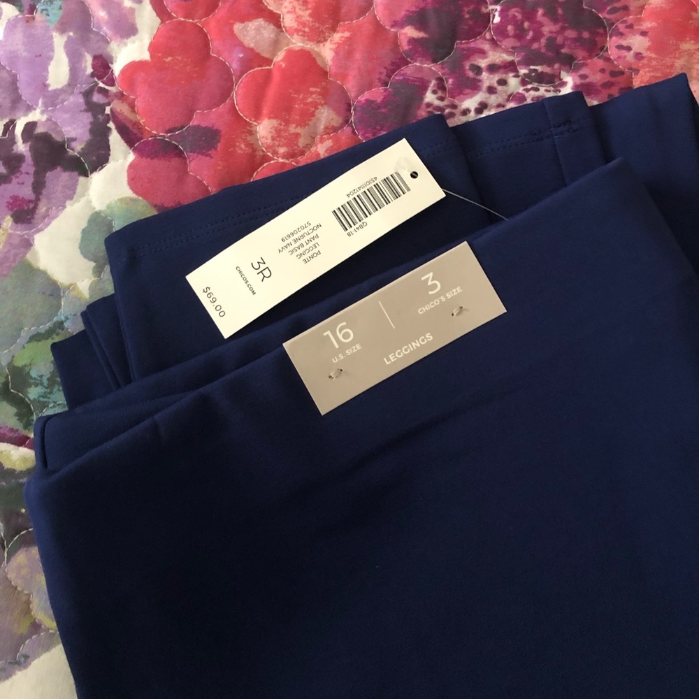 Chicos total blue slimming tapered leggings 3R (XL)